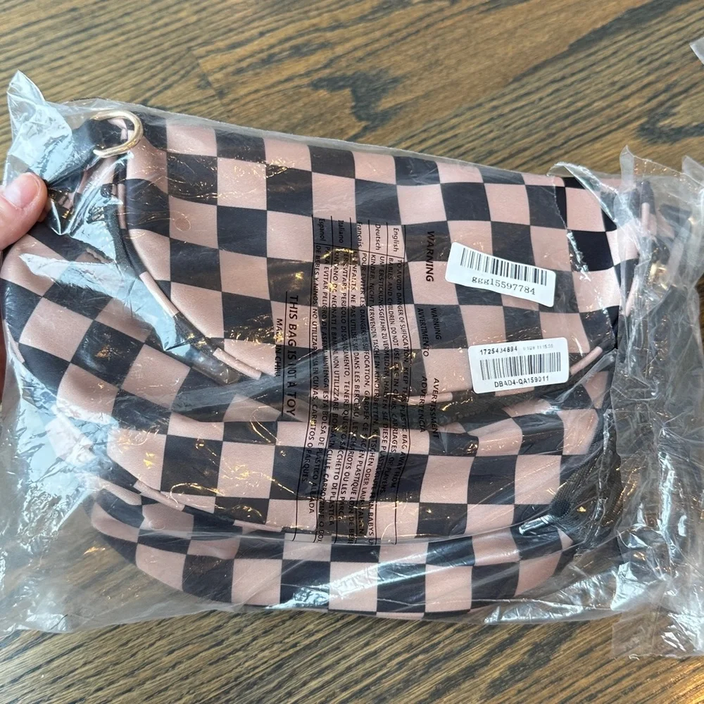 Maison Aurél The City Bag Black & Tan Checker Crossbody Bag NWT - Picture 10 of 10